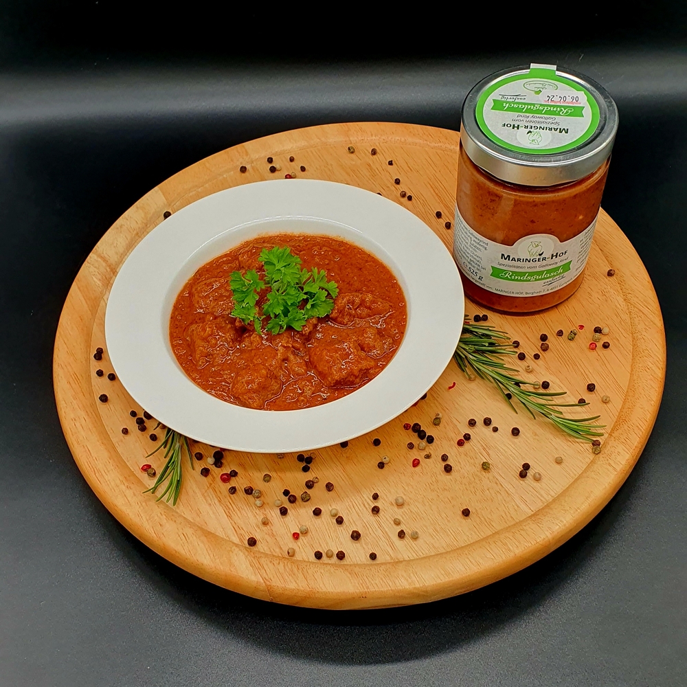Galloway-Rindsgulasch fertig im Glas - Galloway Rindfleisch - Mst ...